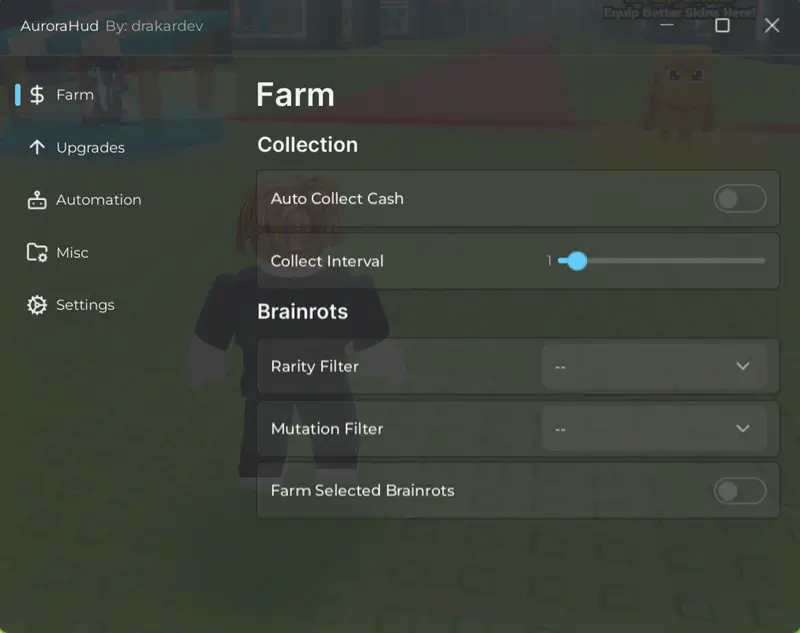Aurora Hud Be a Brainrot Super OP Script Auto Farm