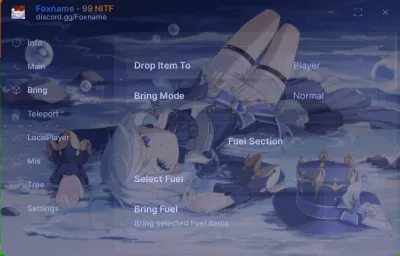 Foxname 99 NITF Script - instant drop item, bring fuel