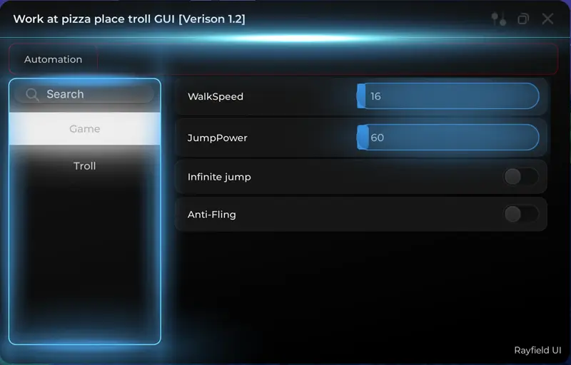 Work at a Pizza Place Script Troll GUI No Key