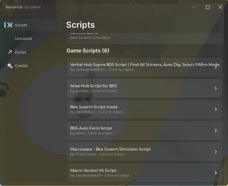 XenoHub by sskint Bee Swarm Simulator Script